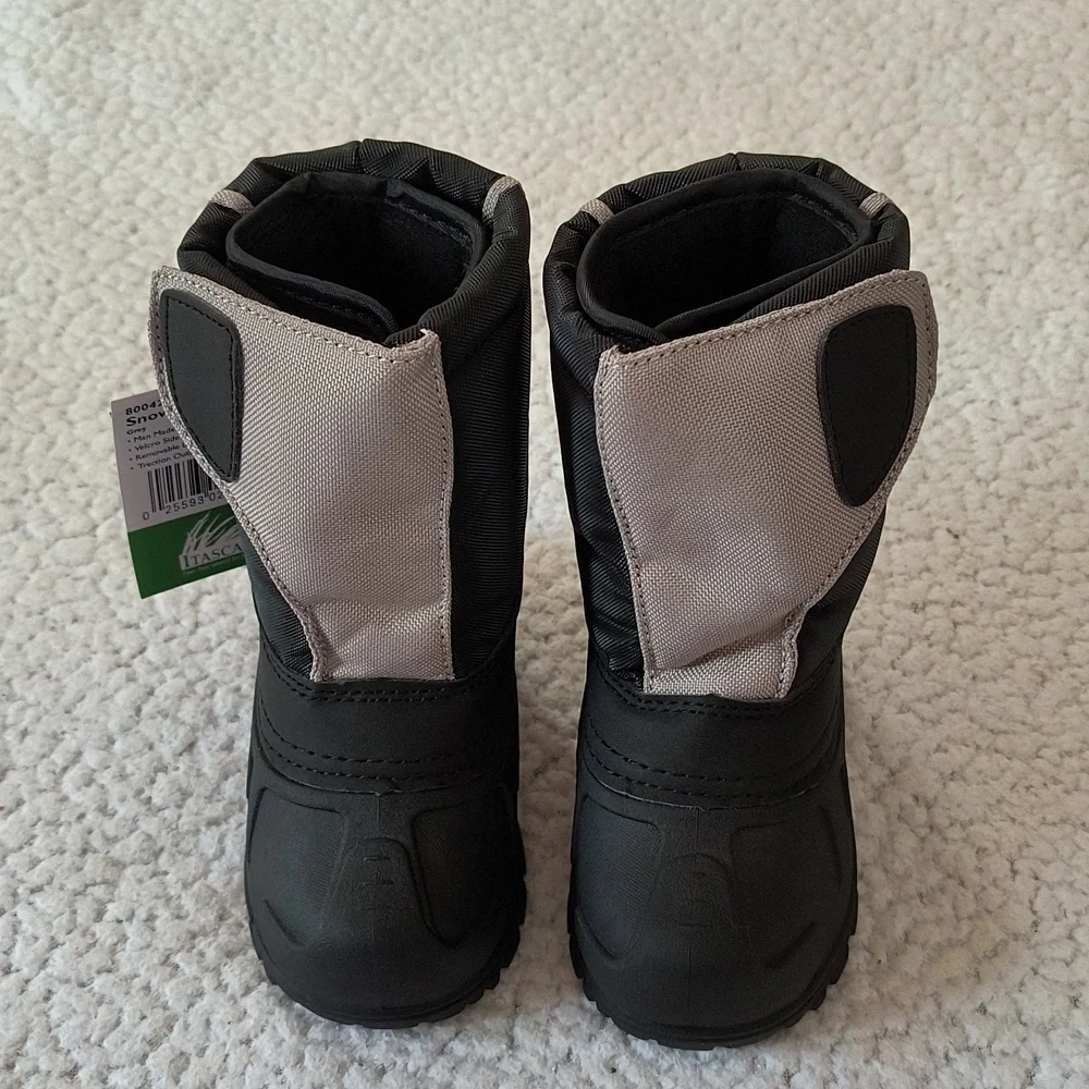 NWT Child's Gray/Black Itasca Snow Cat Winter Boots Size 5T